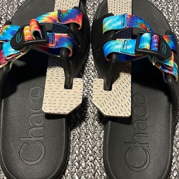 Chaco Chillos Sandal Slides Children’s Dark Tie Dye Size 2 New - Picture 3 of 7